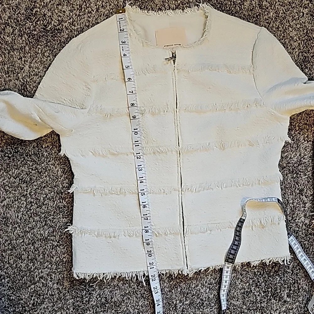 STUNNING REBECCA TAYLOR textured tweed frill jacket - Picture 9 of 14